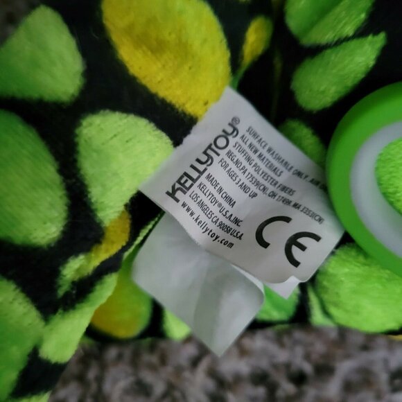 Kellytoy Frog 16 in Plush Spotted Toad Green Yellow Long Legs Stuffed Animal Toy - Picture 4 of 6